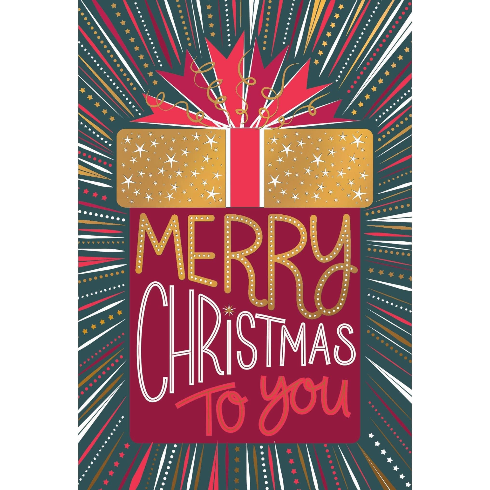 Pictura Merry Christmas gift-themed seasonal greeting card with festive holiday design and cheerful Christmas imagery.